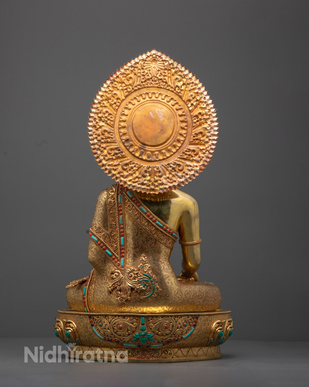 Tibetan Crown Shakyamuni Buddha Statue | Authentic Nepalese Copper
