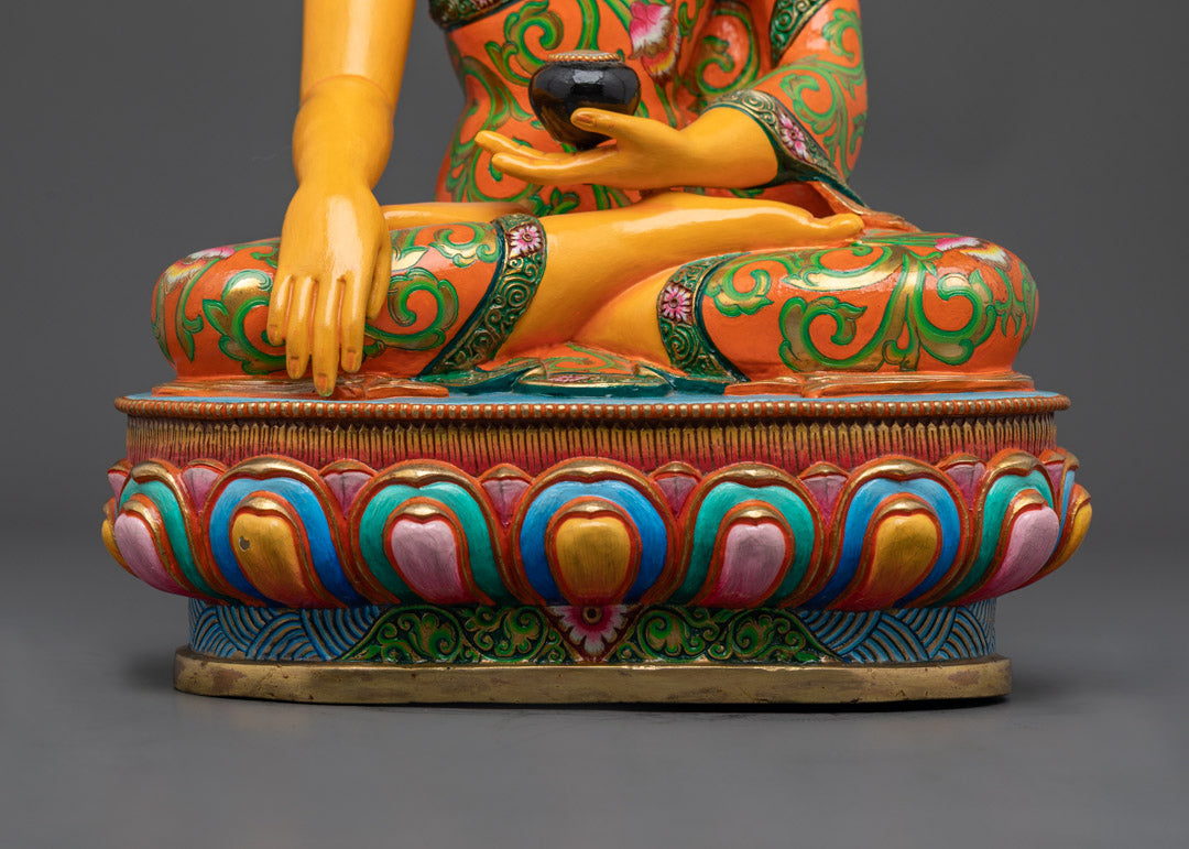 13.9" Yellow Shakyamuni Buddha Sculpture