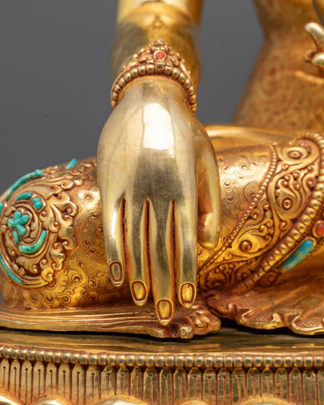 Tibetan Crown Shakyamuni Buddha Statue | Authentic Nepalese Copper