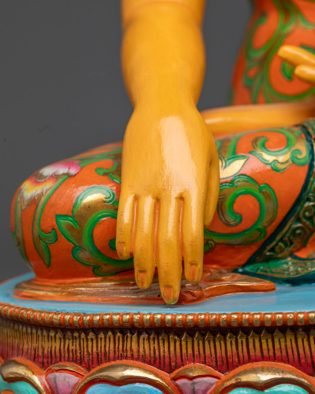 13.9" Yellow Shakyamuni Buddha Sculpture