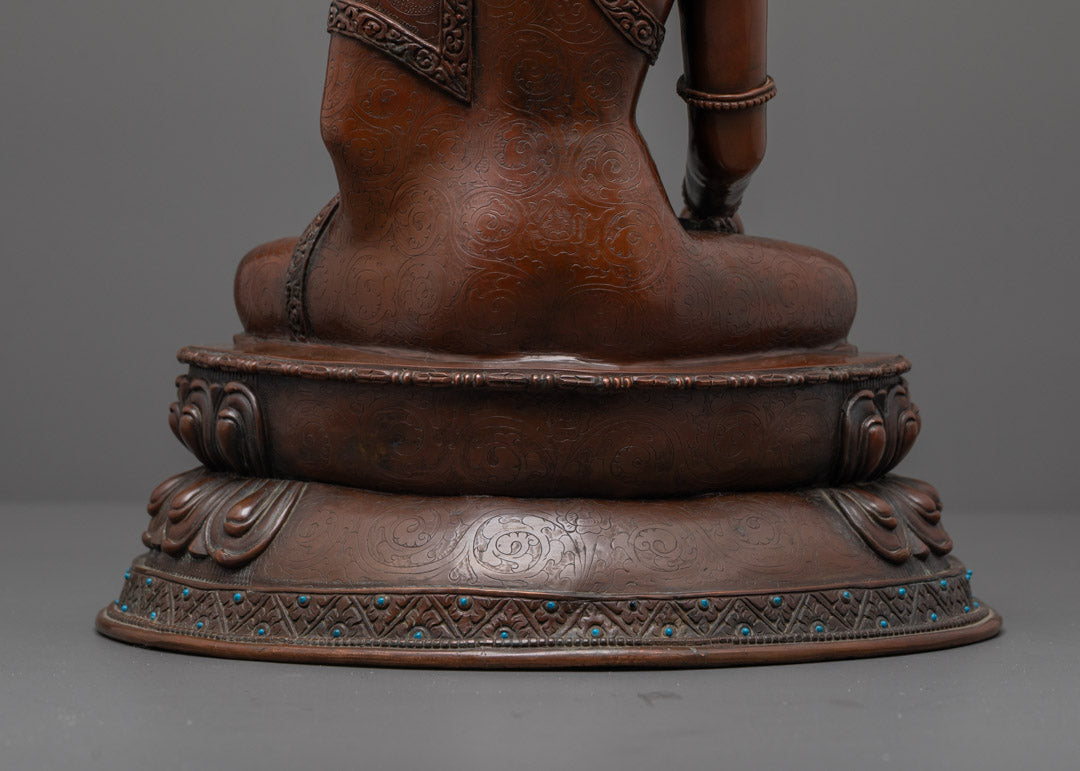 Oxidized Crowned Shakyamuni Buddha Statue | Buddhist Home Decor