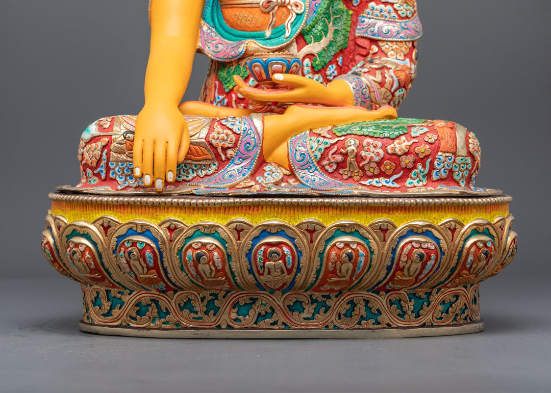 Shakyamuni Buddha Statue | Premium Copper with Gold Detailing