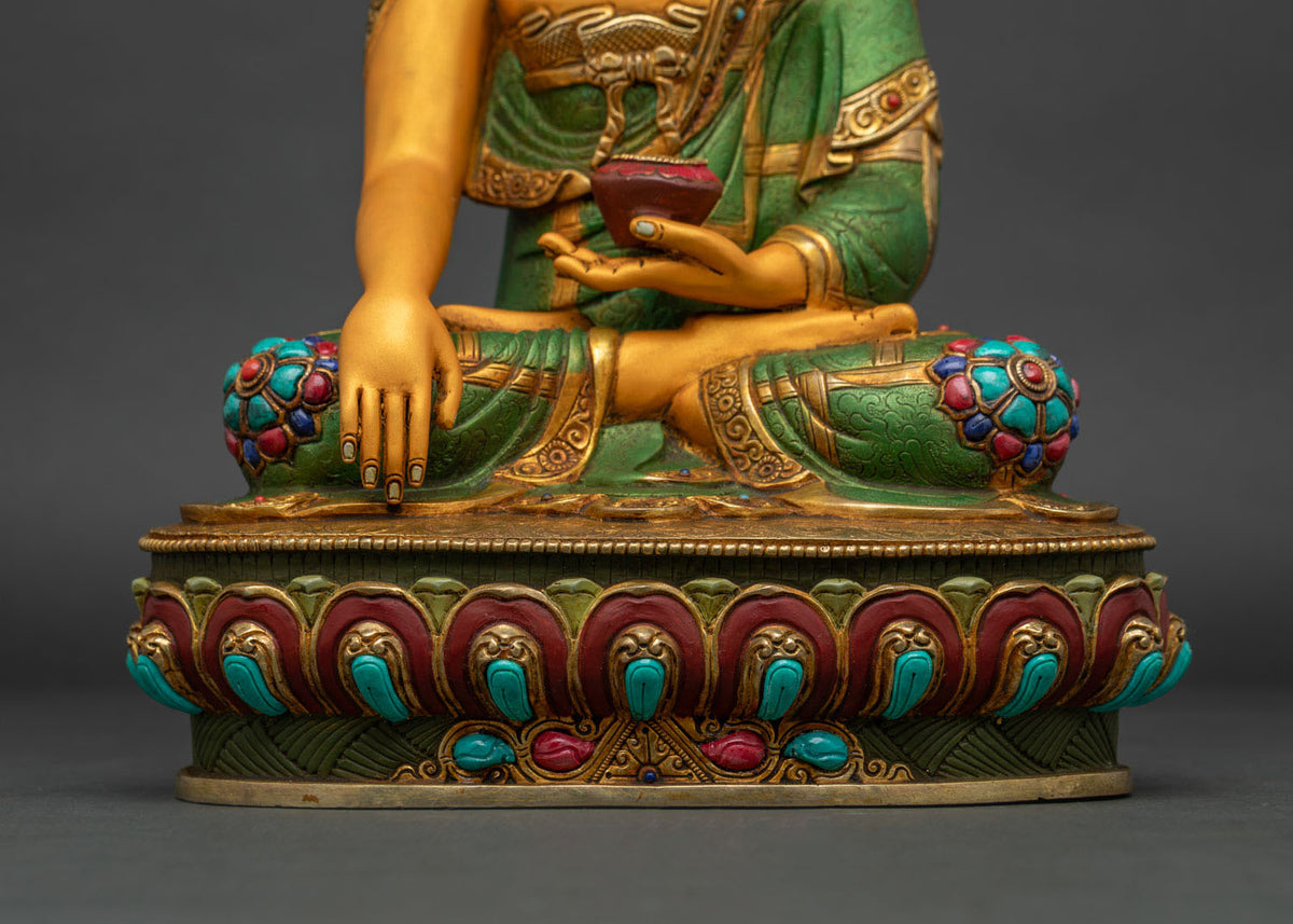 Colorful Shakyamuni Buddha Meditation Statue | Nepalese Handicraft