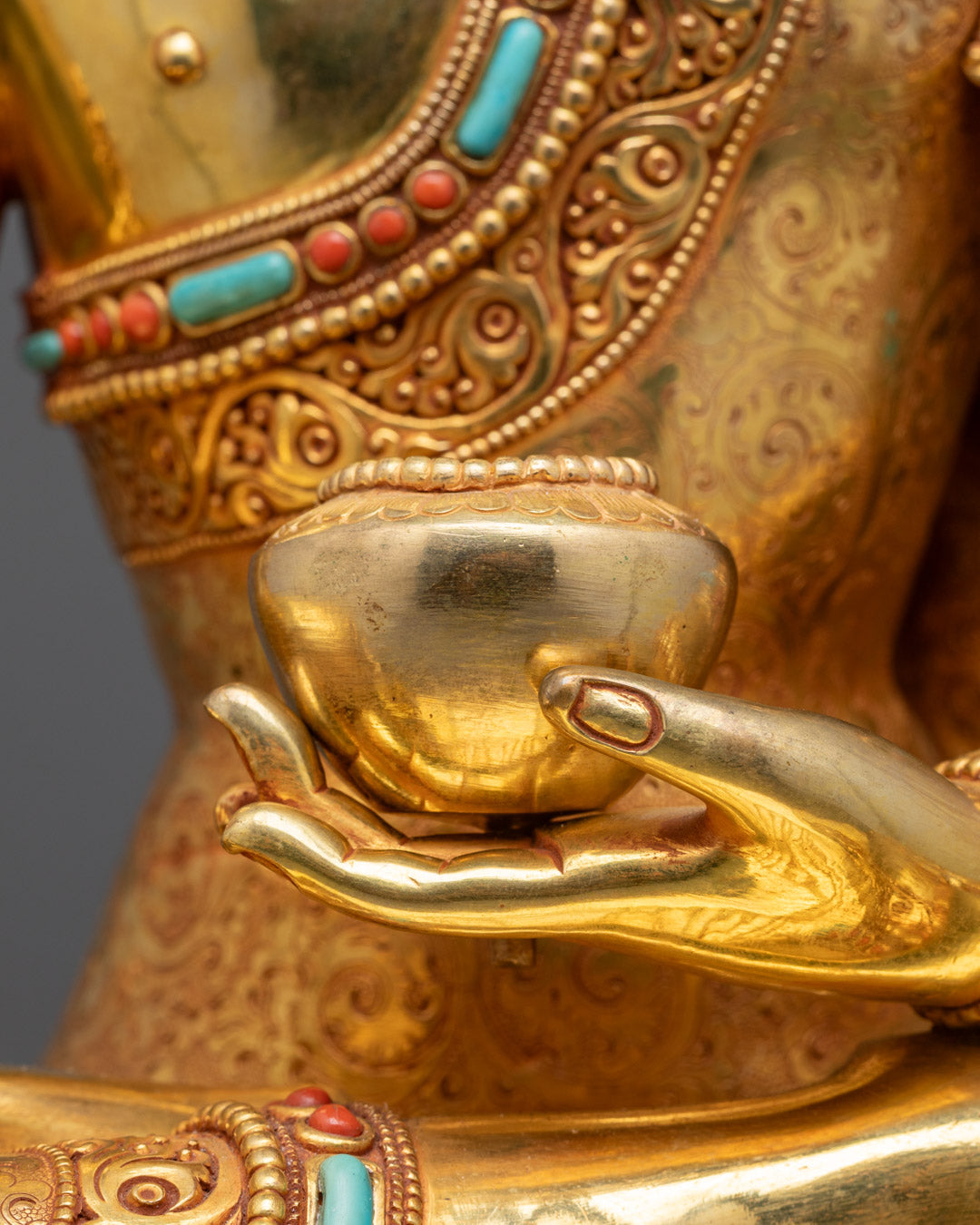 Tibetan Crown Shakyamuni Buddha Statue | Authentic Nepalese Copper