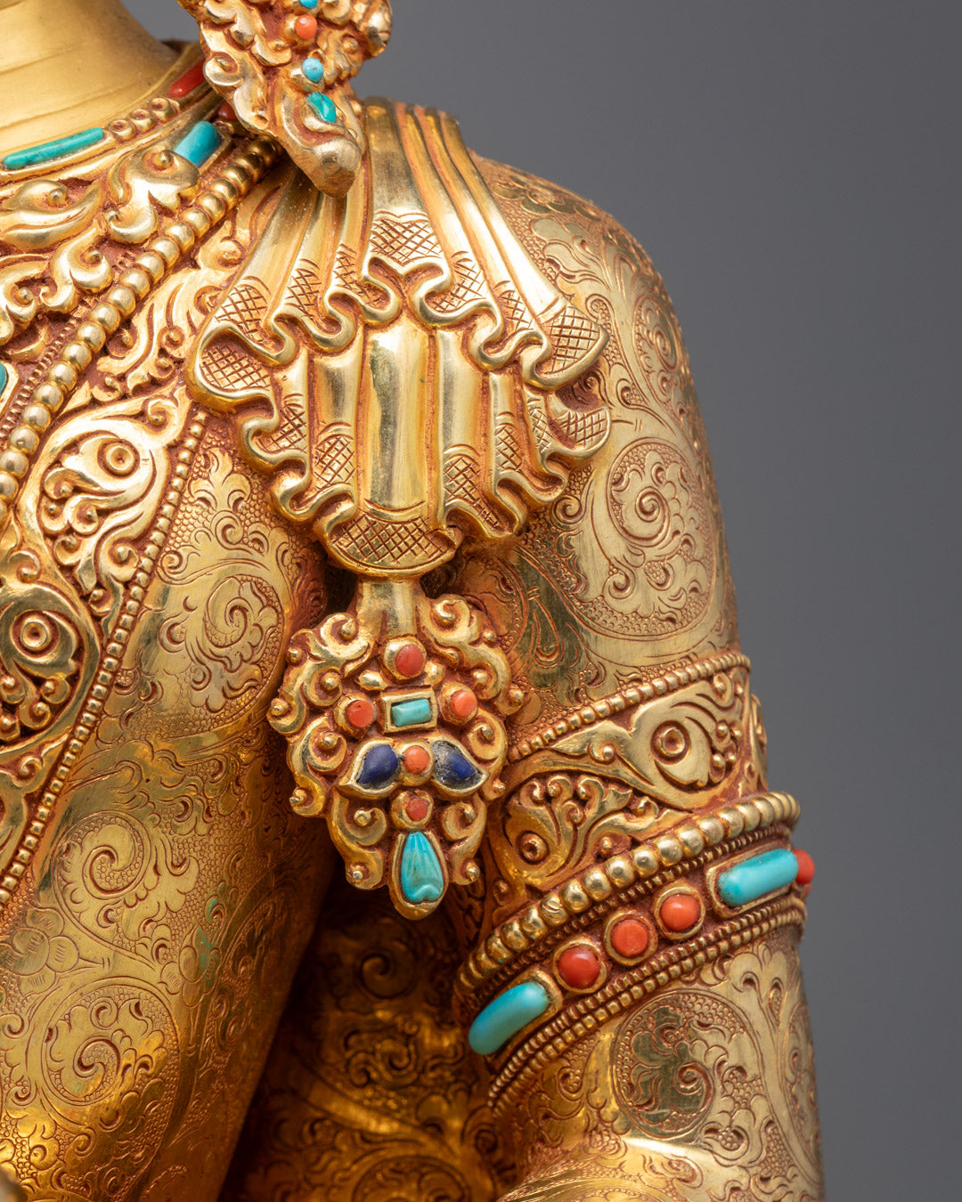 Tibetan Crown Shakyamuni Buddha Statue | Authentic Nepalese Copper