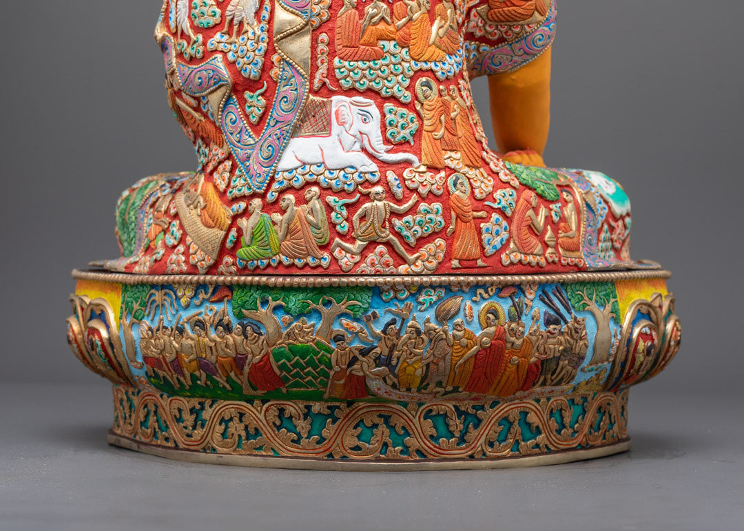Shakyamuni Buddha Statue | Premium Copper with Gold Detailing