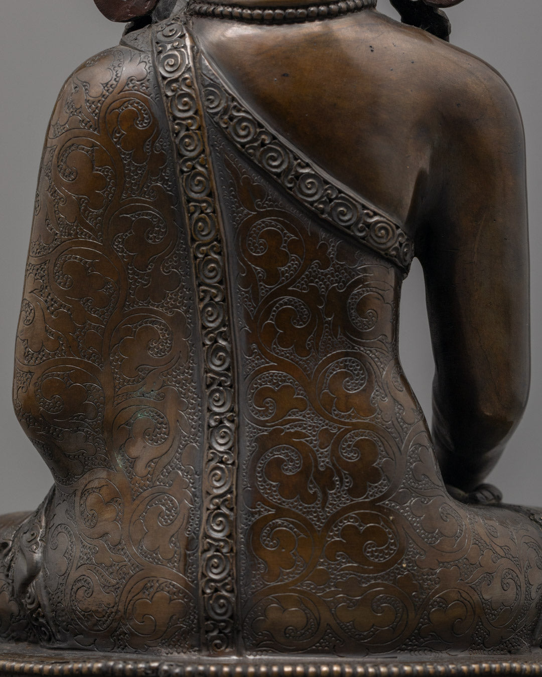 Oxidized Copper Shakyamuni Buddha Statue | Artisan-Crafted from Nepal