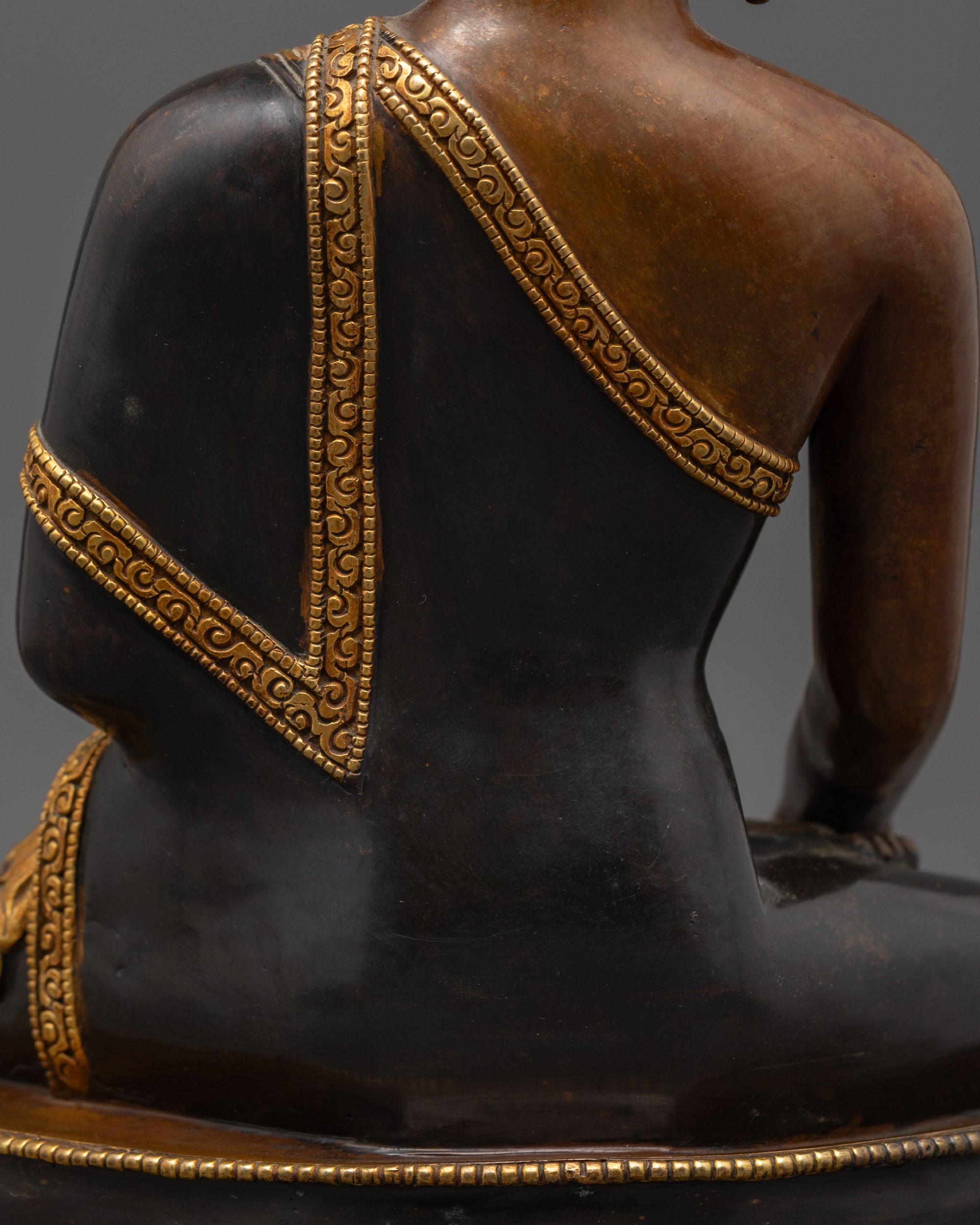 Handcrafted Shakyamuni Buddha Statue with 24k Fire Gold Gilding