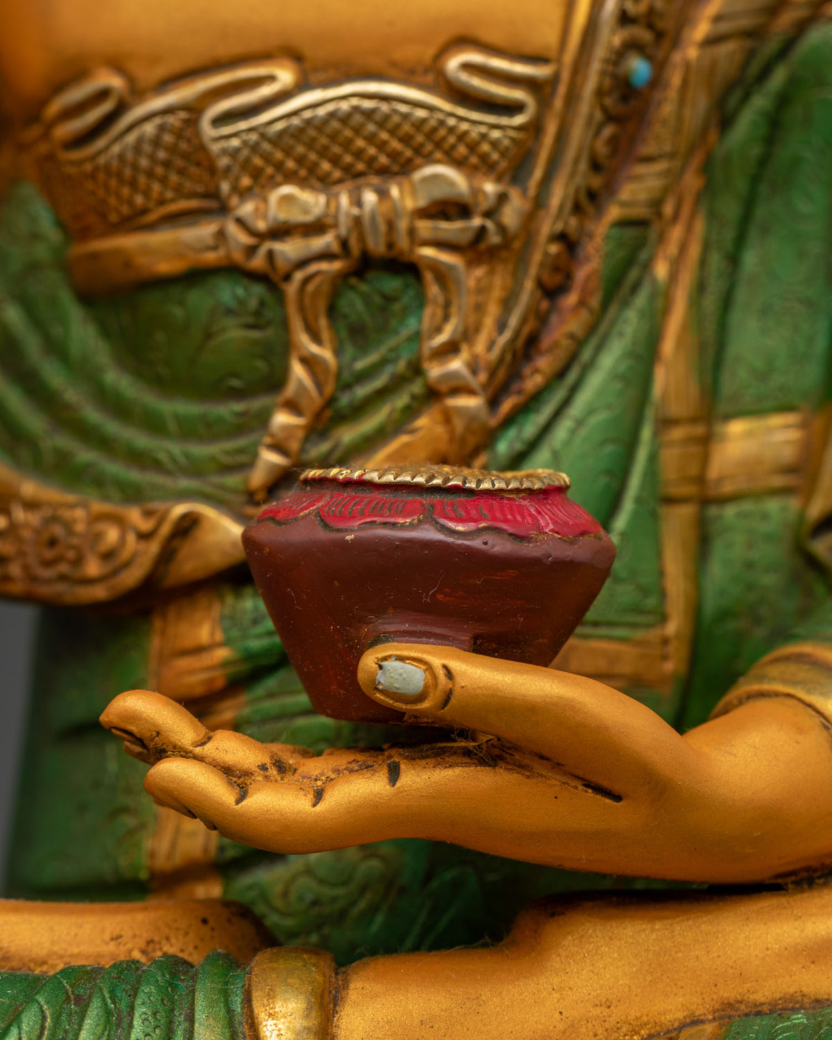 Colorful Shakyamuni Buddha Meditation Statue | Nepalese Handicraft