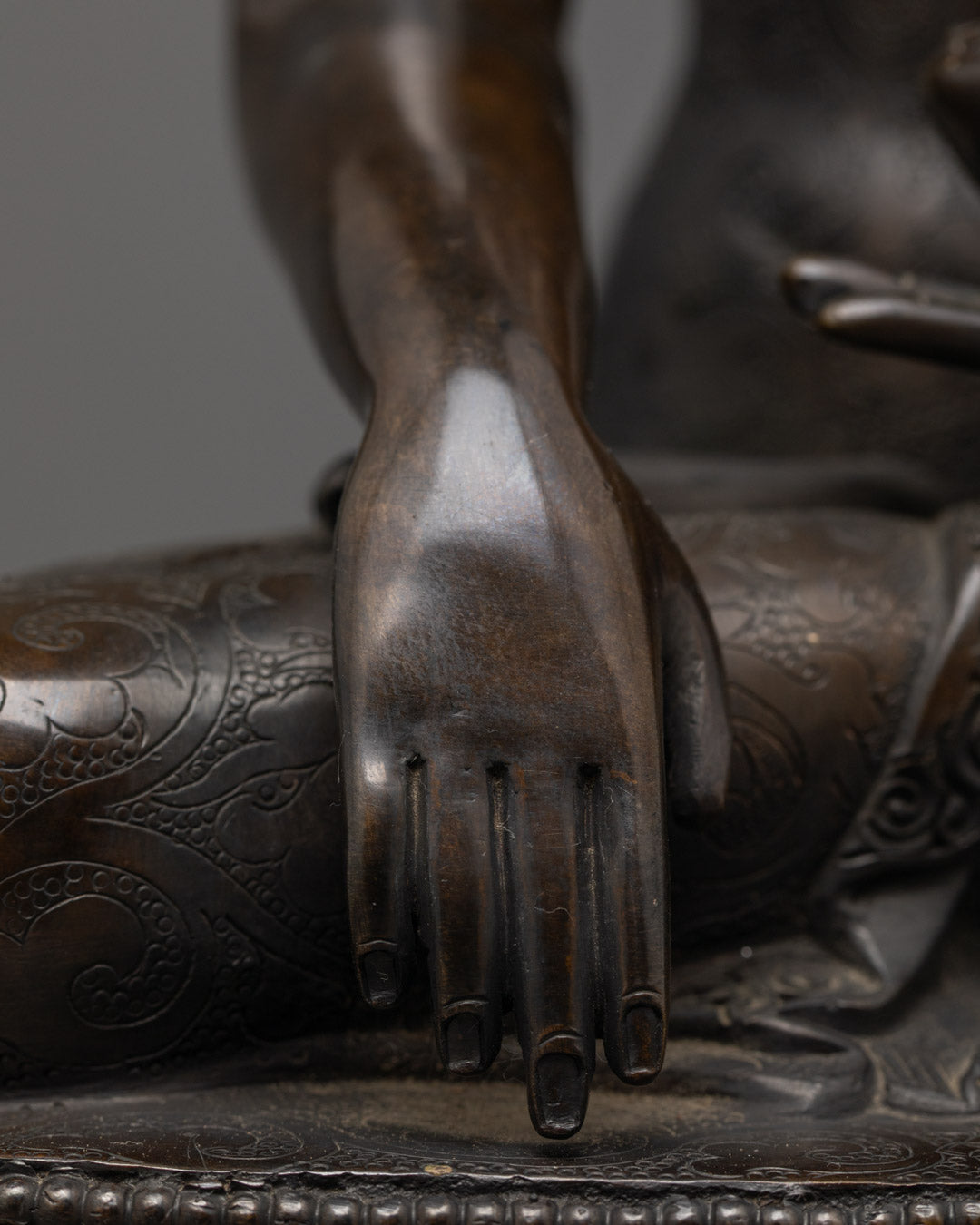 Oxidized Copper Shakyamuni Buddha Statue | Artisan-Crafted from Nepal