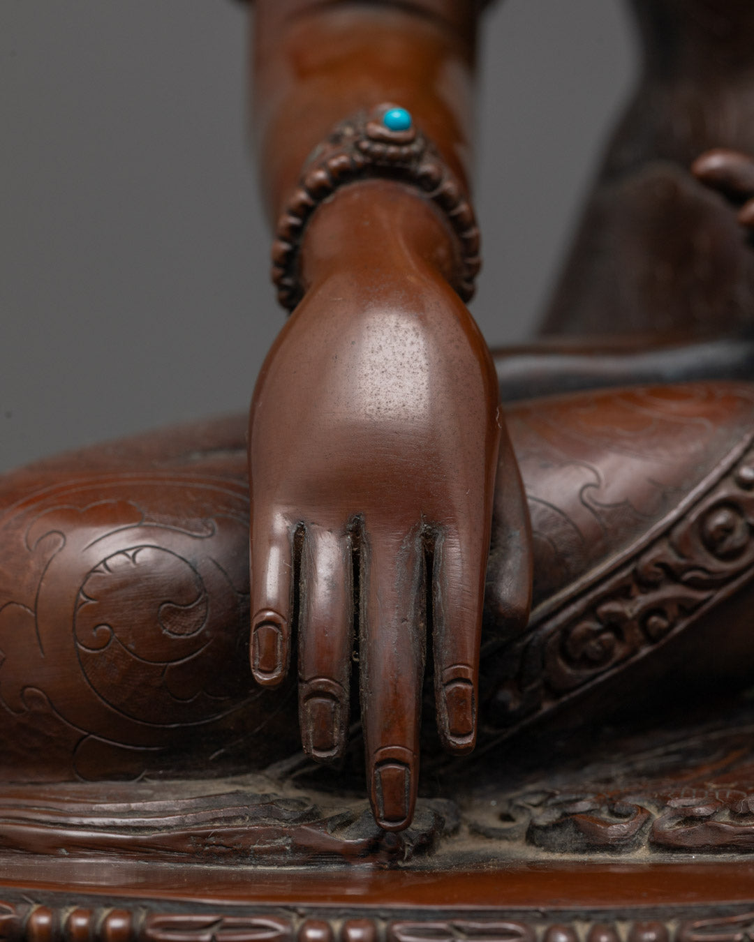Oxidized Crowned Shakyamuni Buddha Statue | Buddhist Home Decor