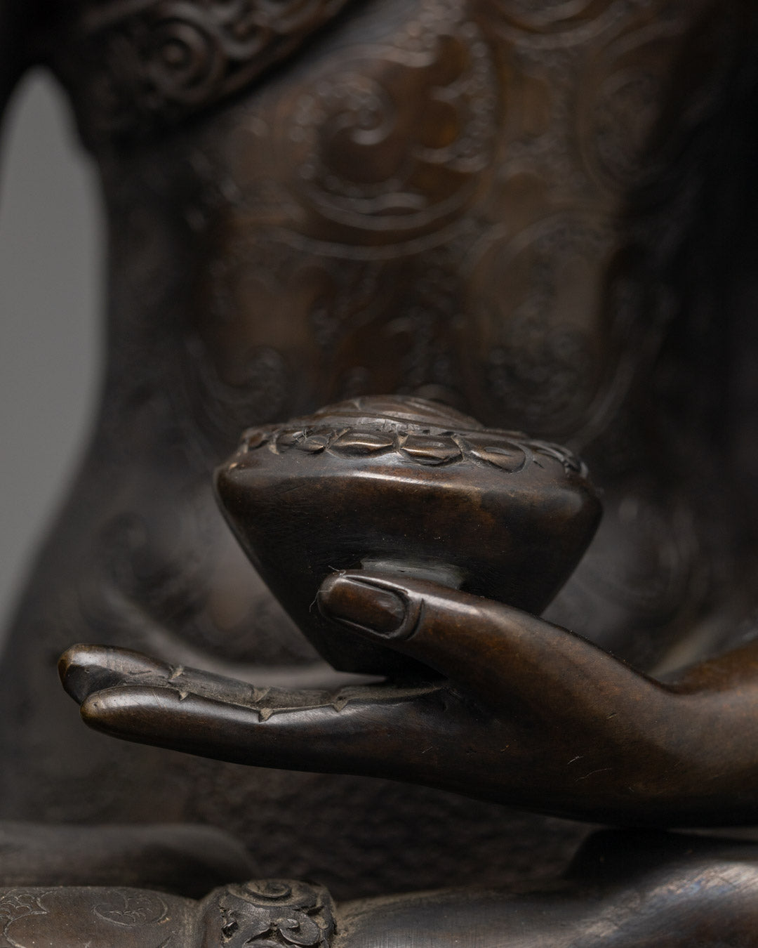 Oxidized Copper Shakyamuni Buddha Statue | Artisan-Crafted from Nepal