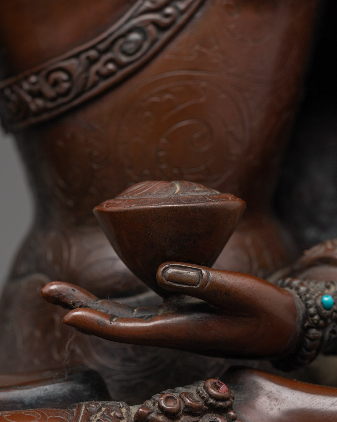 Oxidized Crowned Shakyamuni Buddha Statue | Buddhist Home Decor