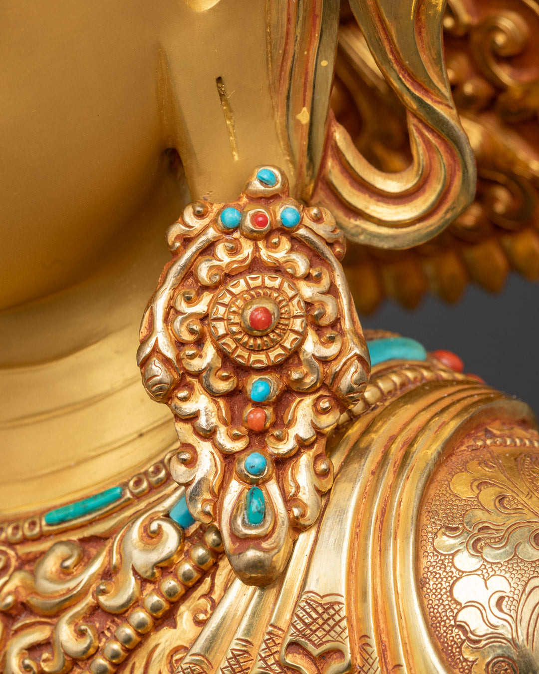 Tibetan Crown Shakyamuni Buddha Statue | Authentic Nepalese Copper