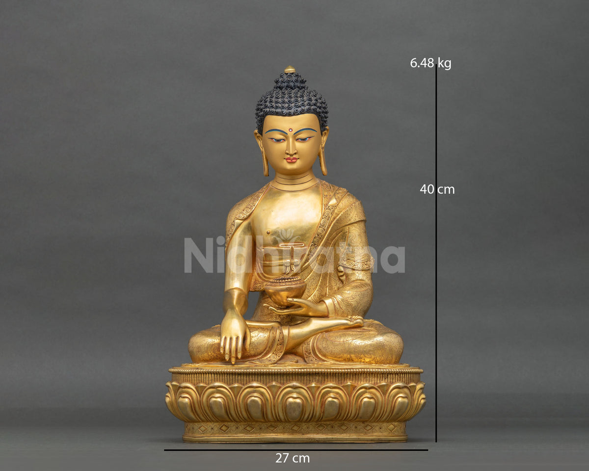 Shakyamuni Buddha Sculpture from Nepal | Traditional Newari Artwork