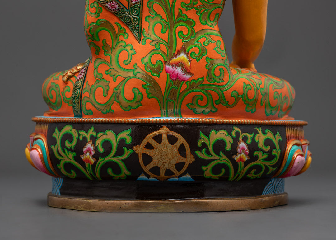 13.9" Yellow Shakyamuni Buddha Sculpture