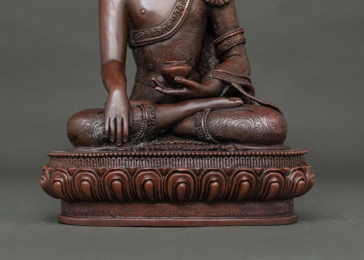 Shakyamuni Buddha Statue | Traditional Copper Sculpture from Nepal