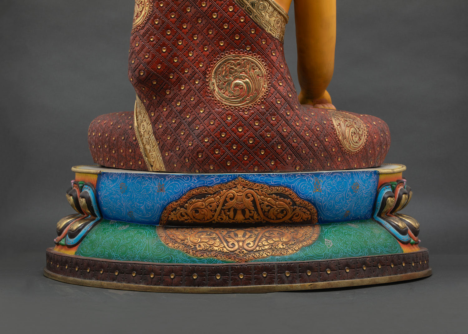 Colorful Shakyamuni Buddha Statue (72cm) | Nepali Buddhist Artwork