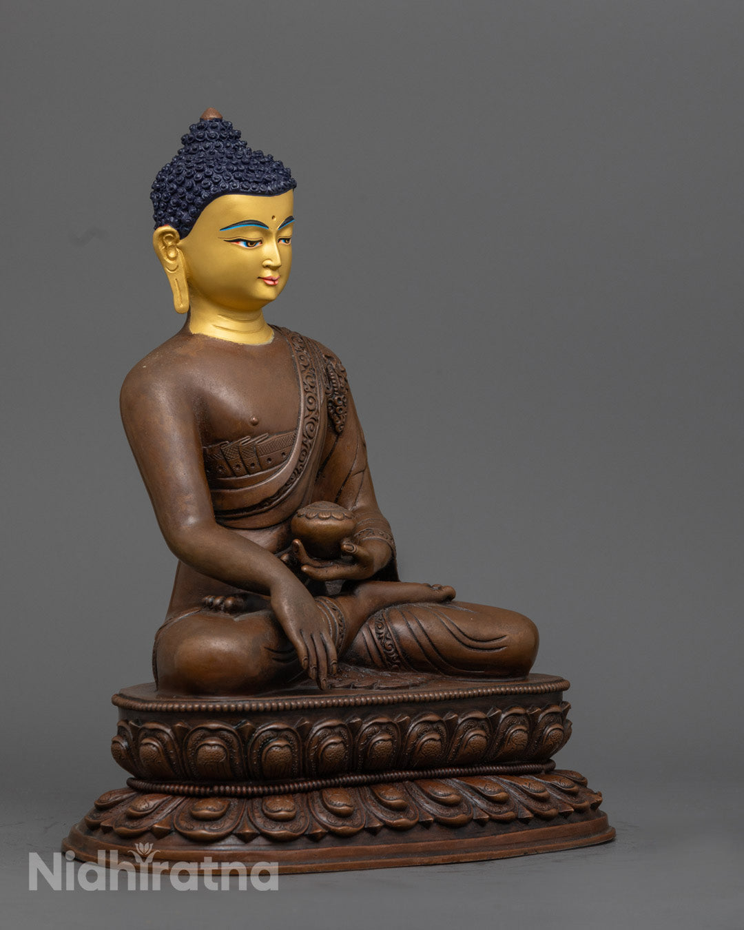 Shakyamuni Buddha Statue | Exquisite Oxidized Copper Sculpture for Spiritual Practice