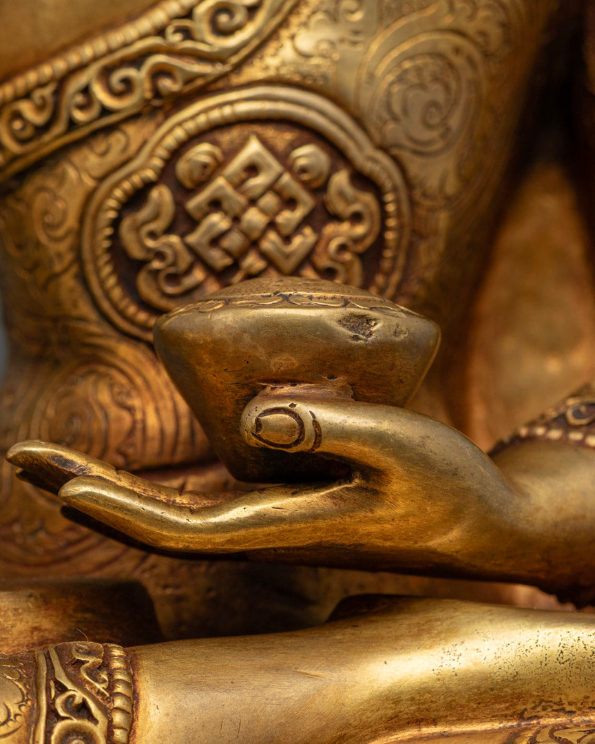 The image of Shakyamuni Buddha hand made with 24k gold