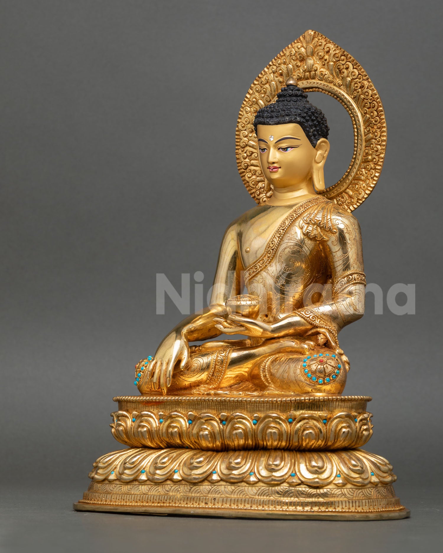 Shakyamuni Buddha Statue with Traditional Nepalese Artistry