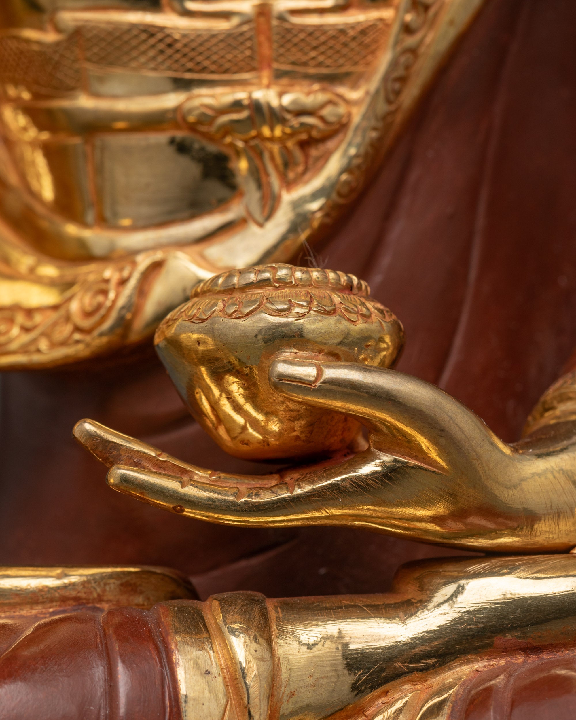 Partially Gold Gilded Shakyamuni Buddha Statue | Lost Wax Copper