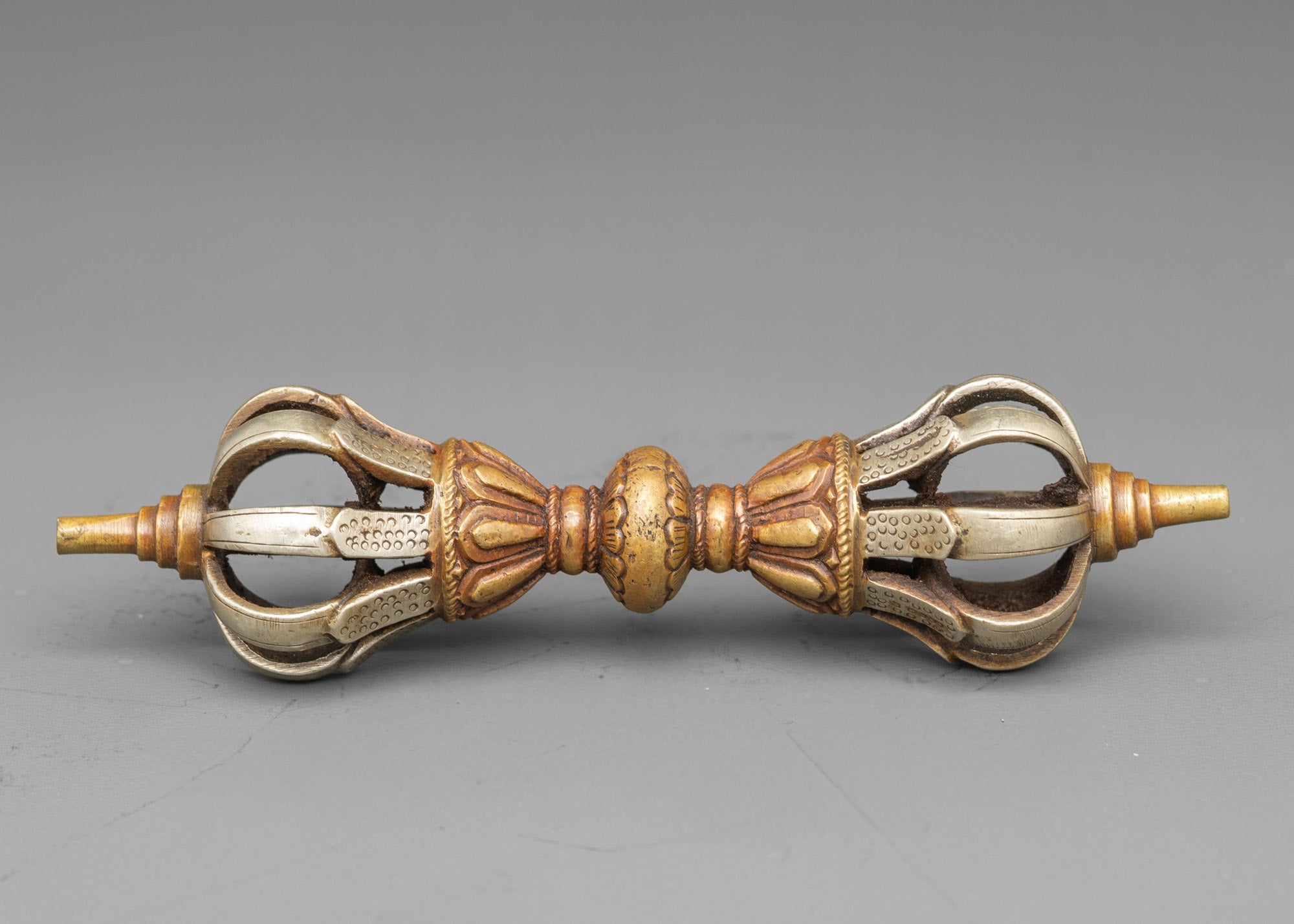 Side view fully copper Vajra | Sacred Buddhist ritual instrument for meditation and puja