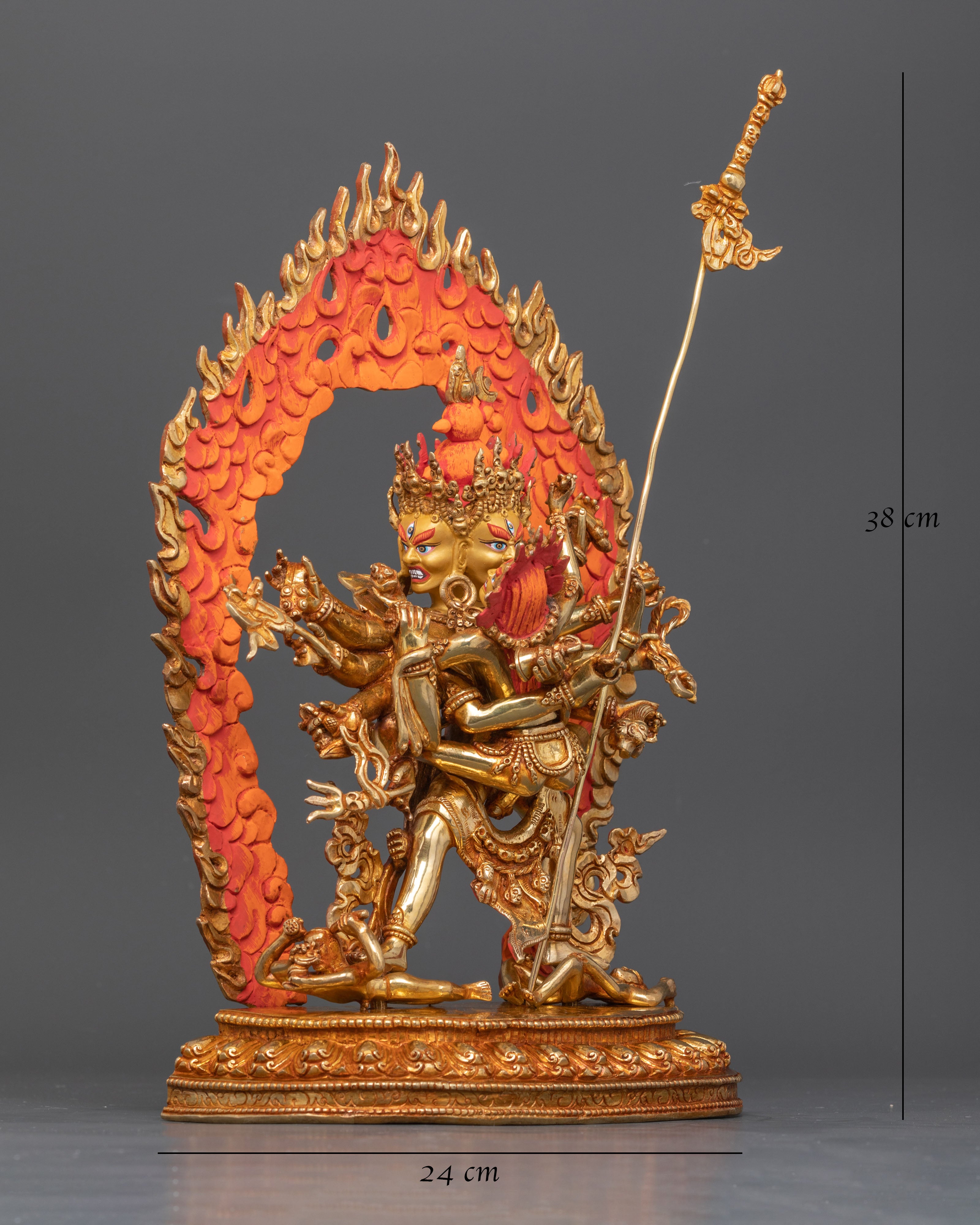 Side view of Kalachakra with consort and detailed deity craftsmanship