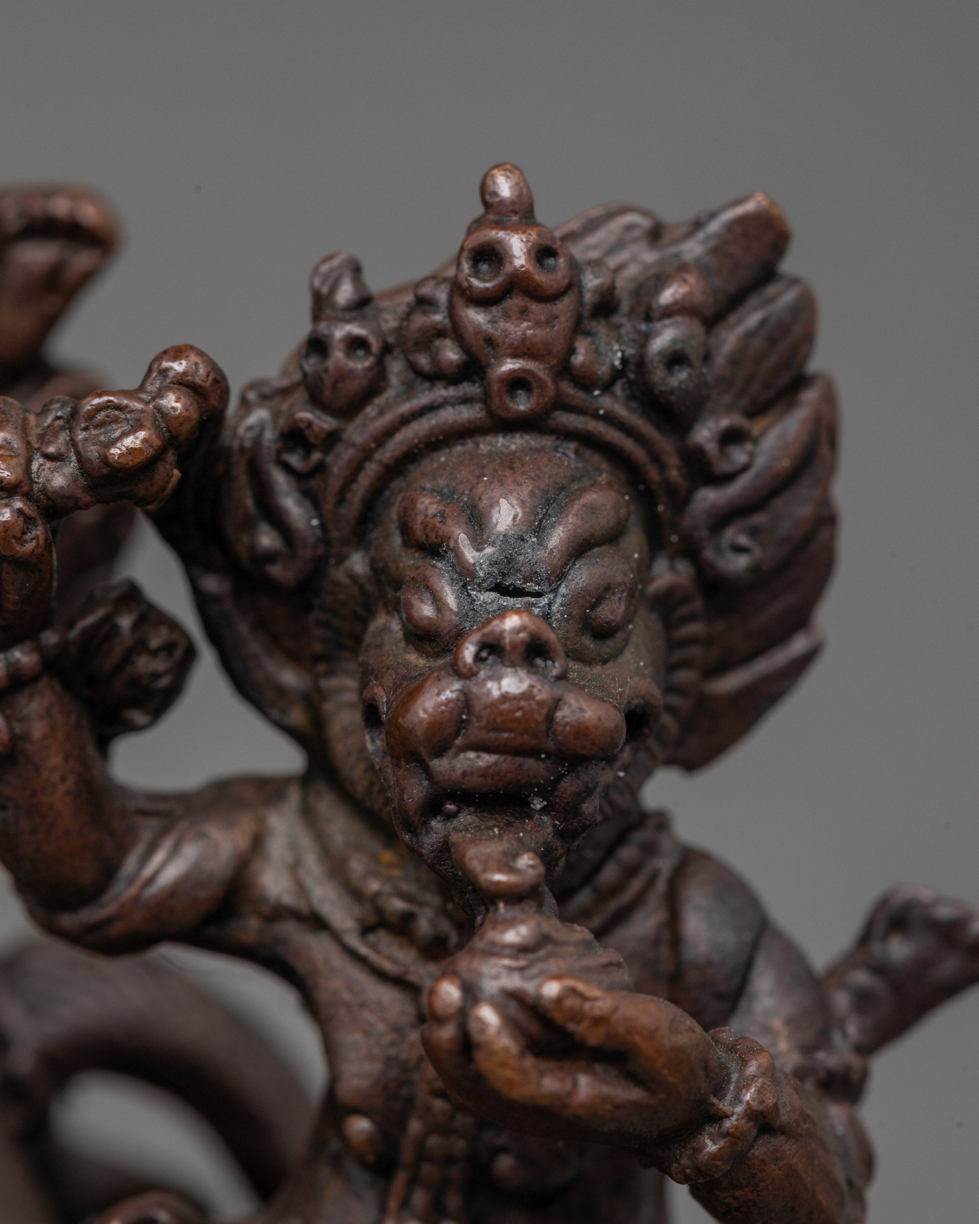 Palden Lhamo Statue | Oxidized Copper Sculpture of Fierce Deity