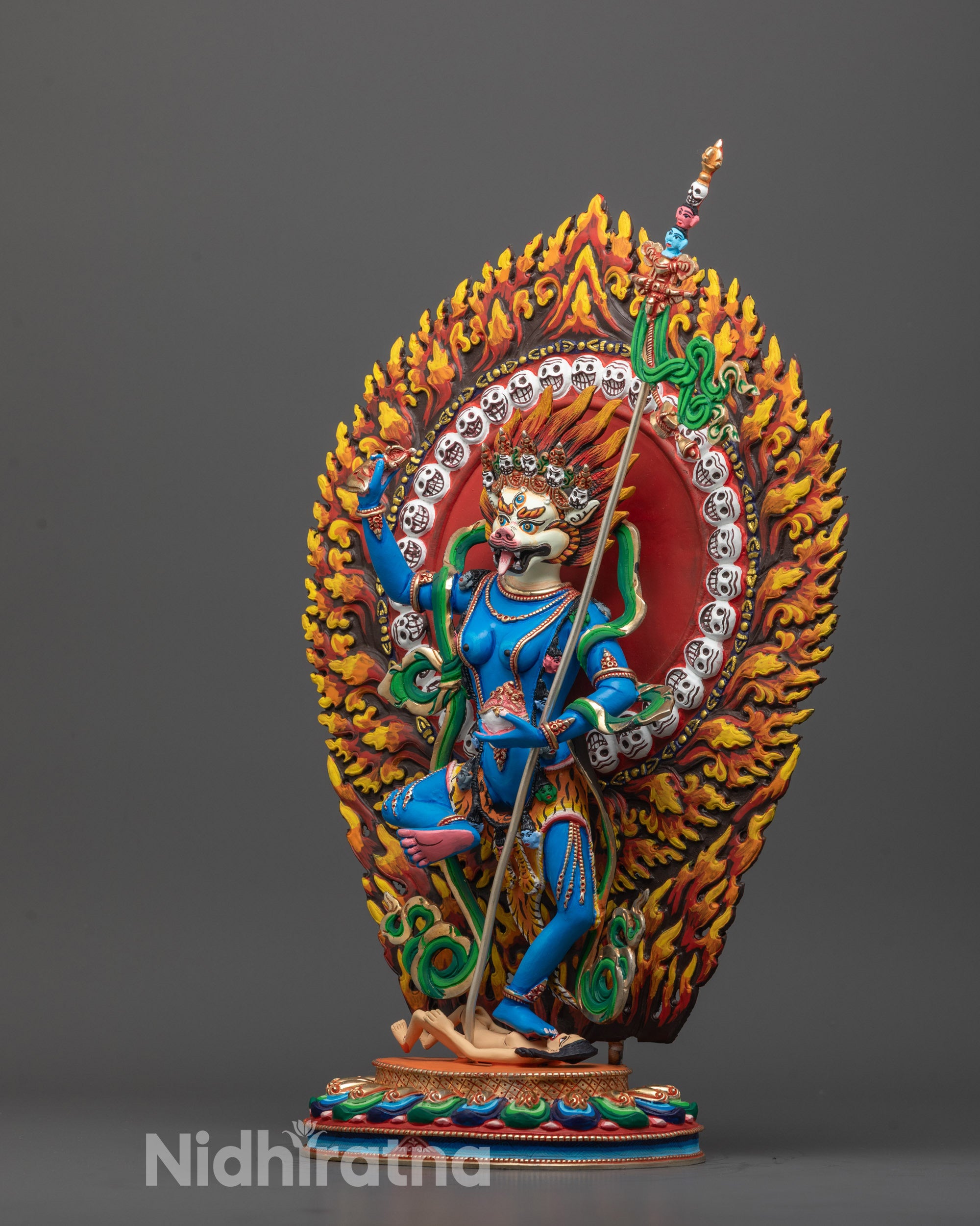 Buy Blue Simha Mukha Statue | Fierce Buddhist Protector Deity