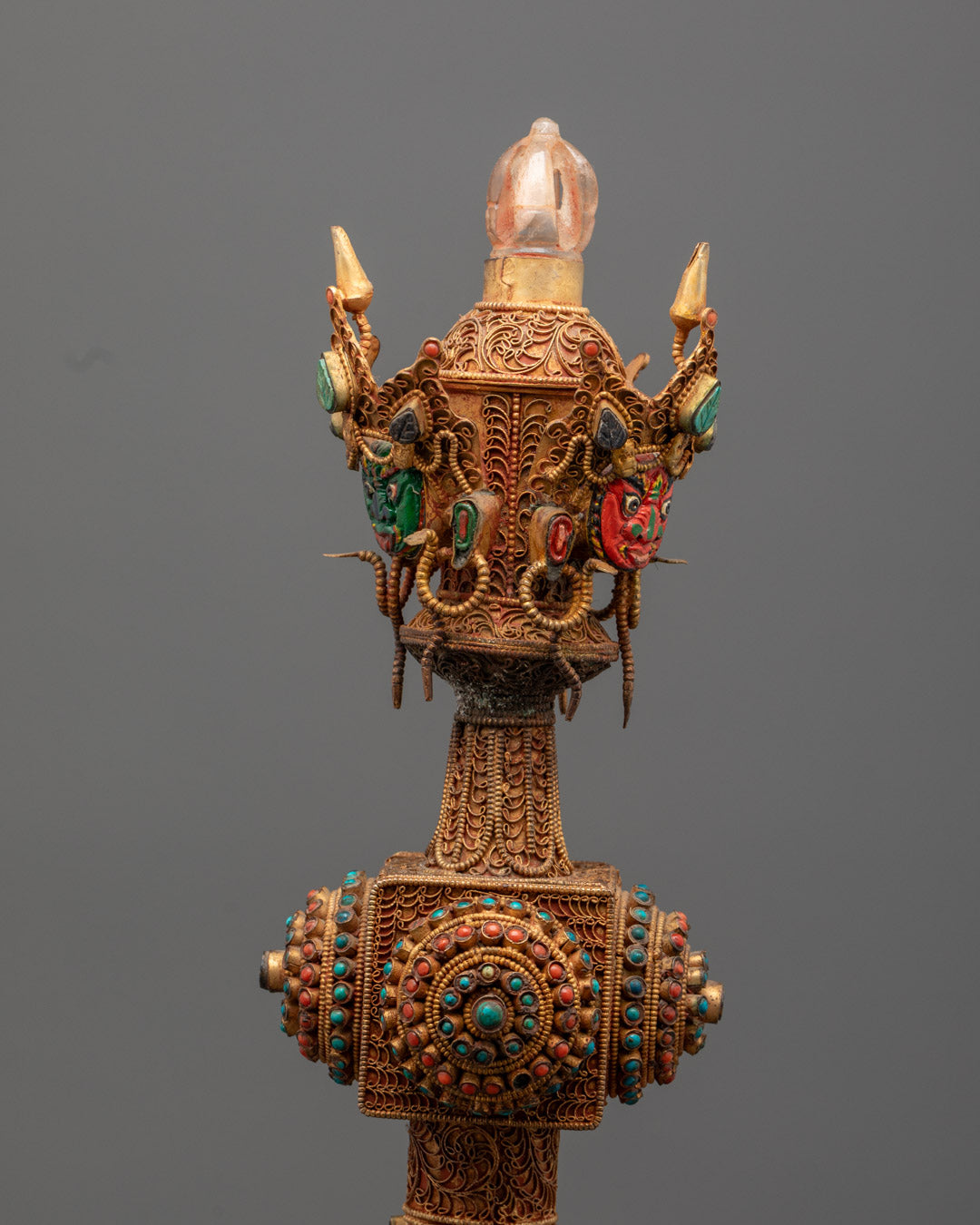 Phurba Hand-carved with Semi-Precious Stones