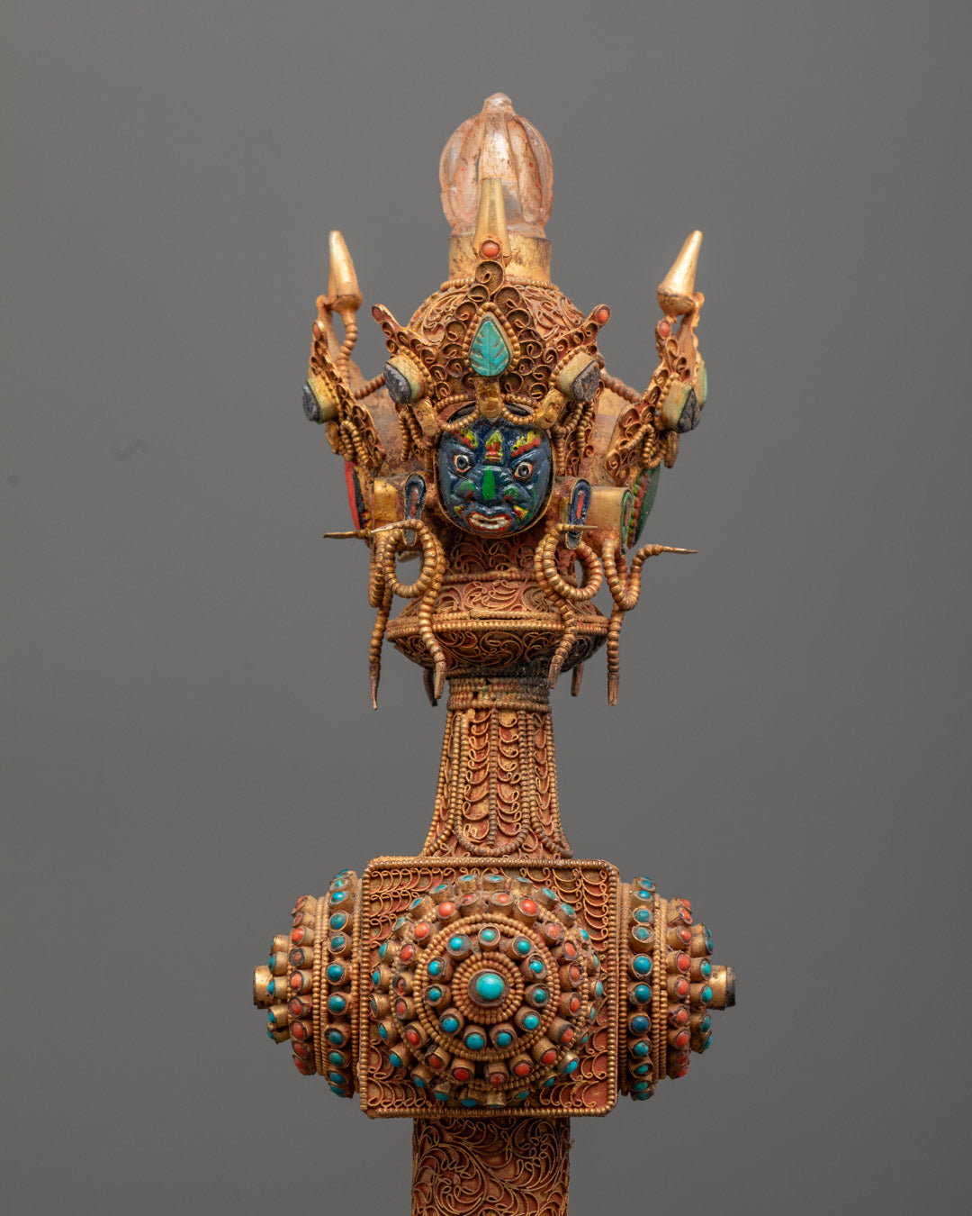 Phurba Hand-carved with Semi-Precious Stones