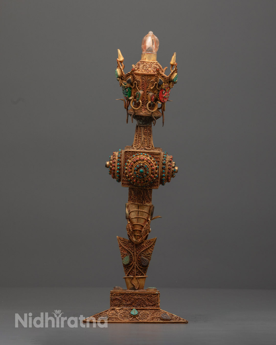 Phurba Hand-carved with Semi-Precious Stones