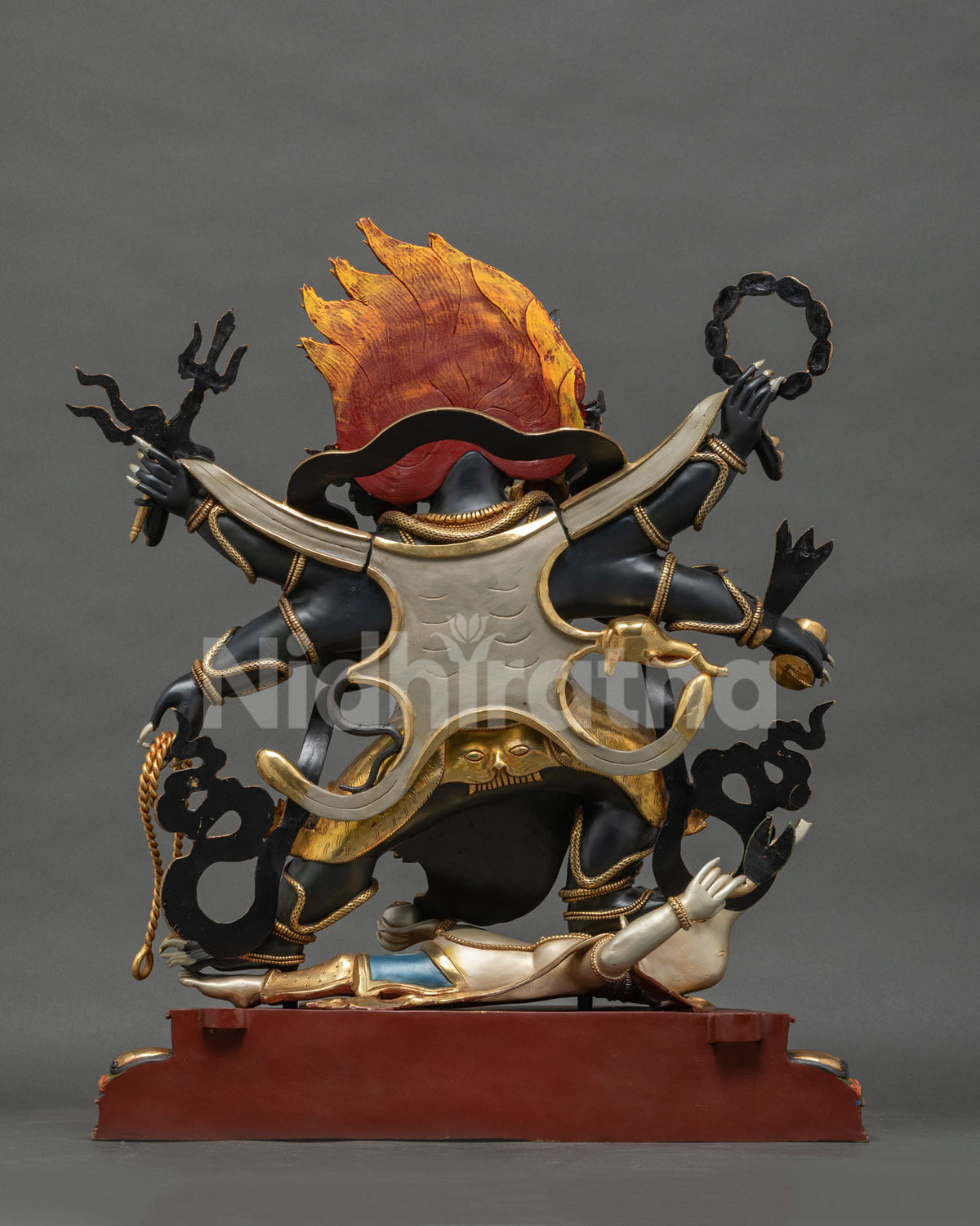 Six-armed Black Mahakala Statue | Wrathful Warrior of Dharma