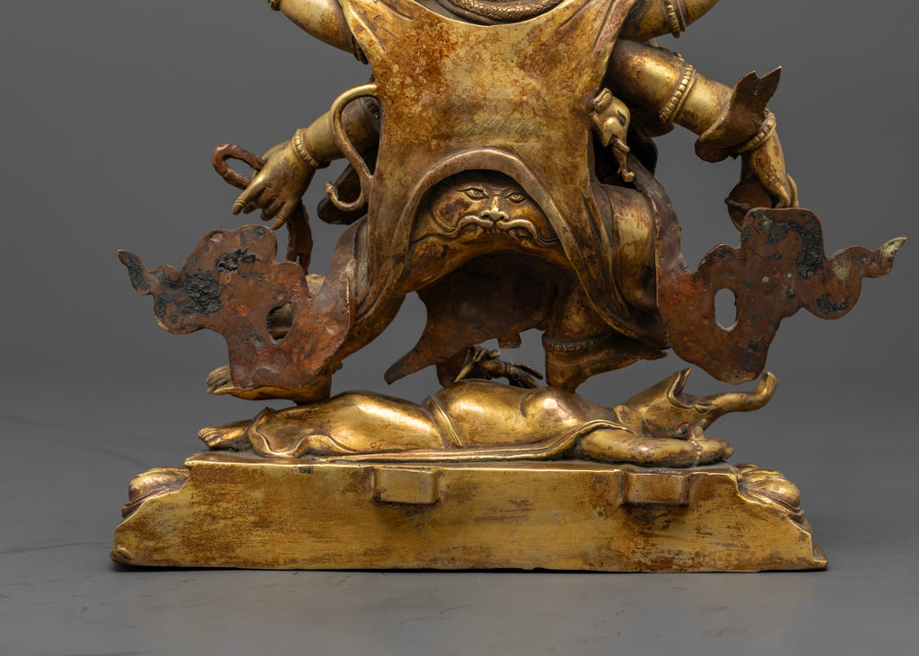6 Armed Mahakala Statue | Handcrafted Himalayan Buddhist Art