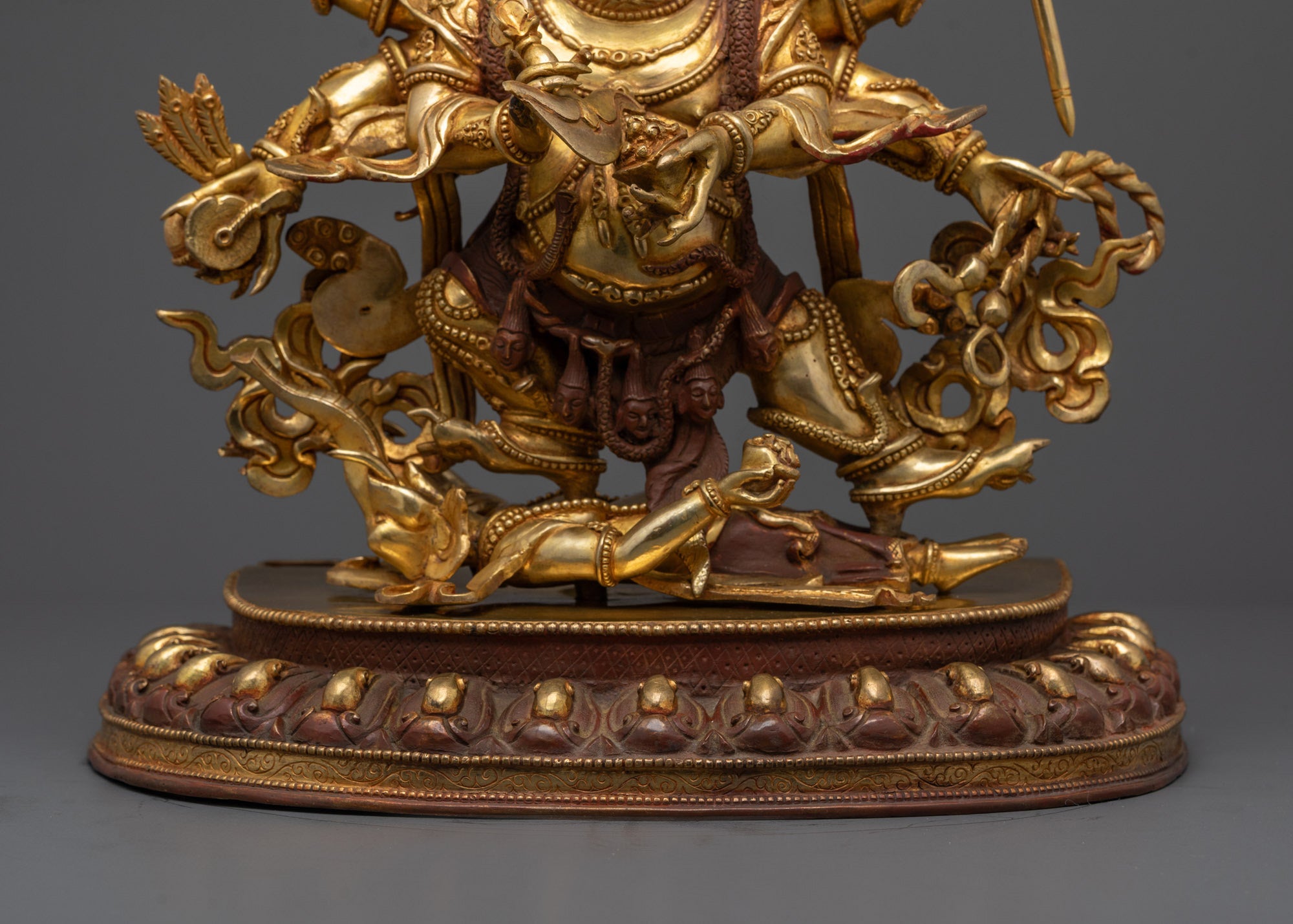 Nepalese Six-Armed Mahakala Statue | Dharma Protector Sculpture