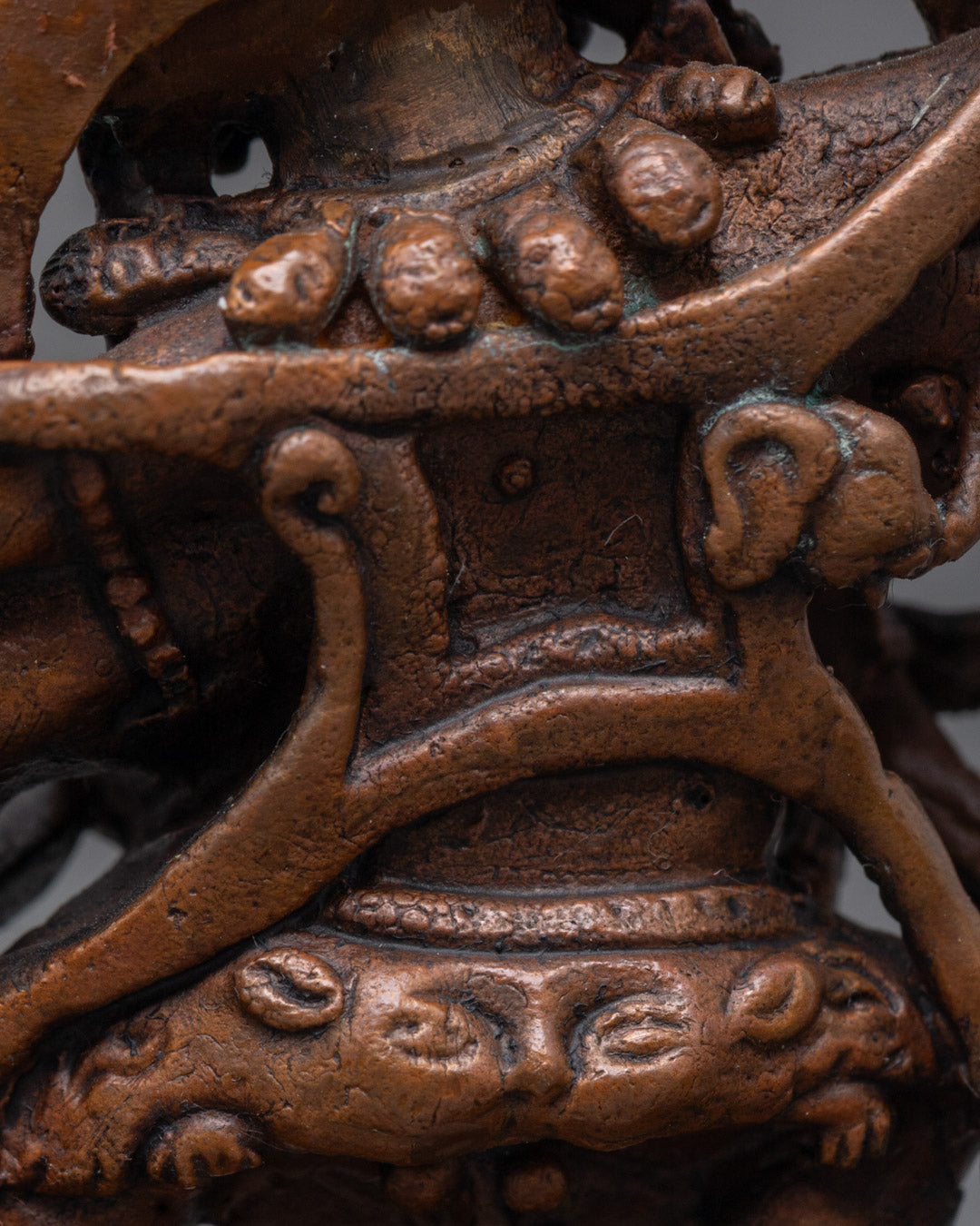 Machine Made Oxidized Mahakala | Six-Armed Wrathful Deity