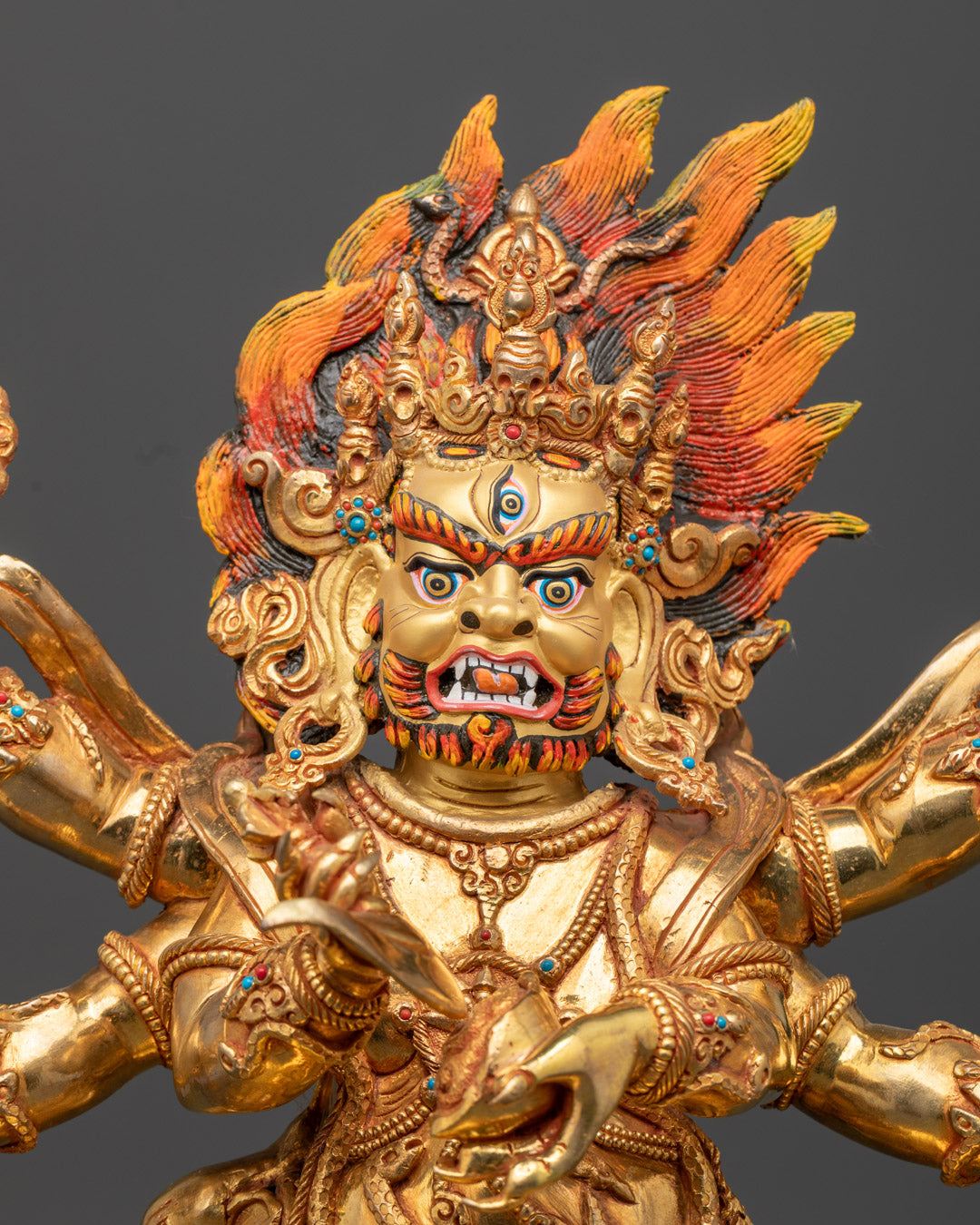 Handmade Six-Armed Mahakala Statue