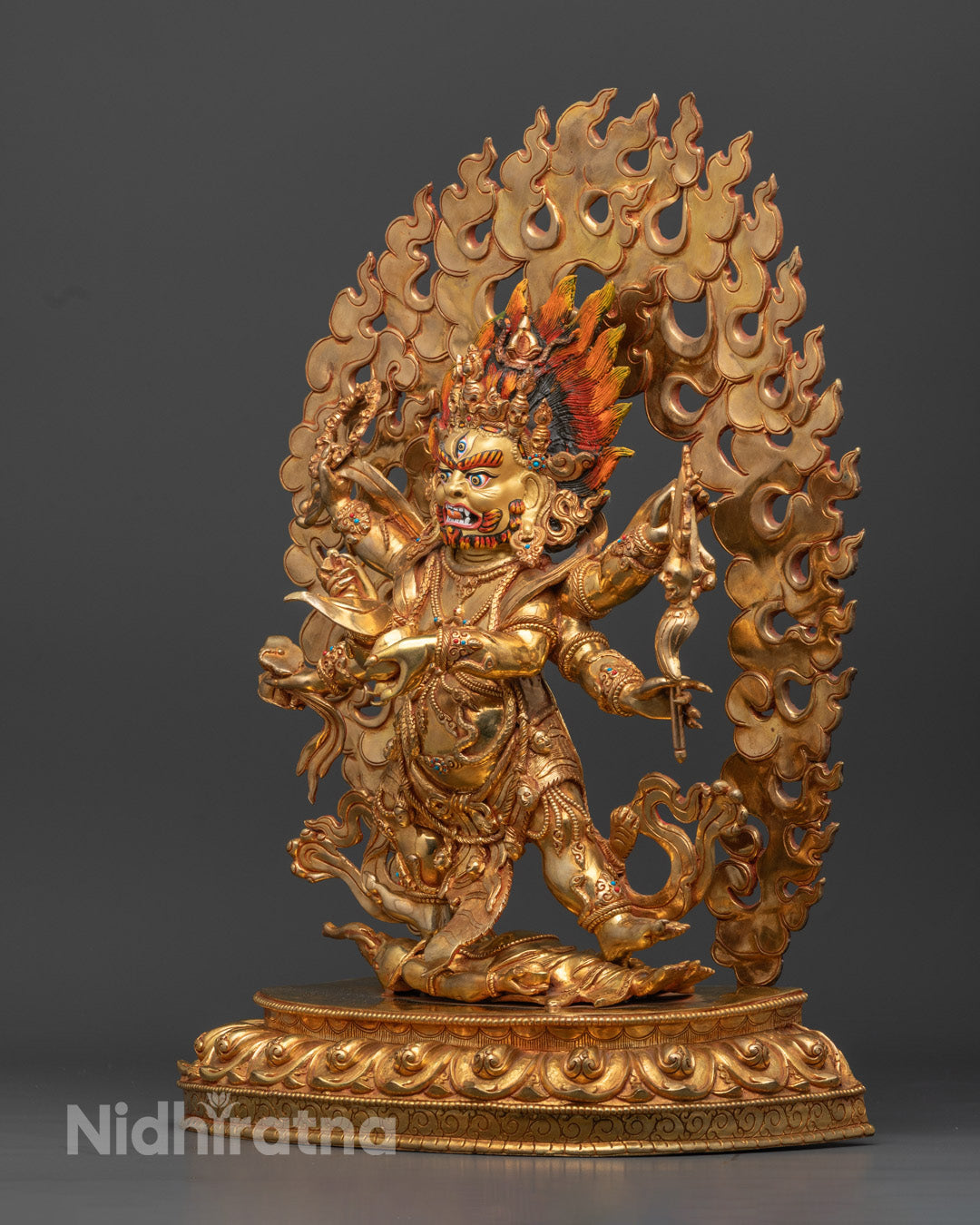 Handmade Six-Armed Mahakala Statue