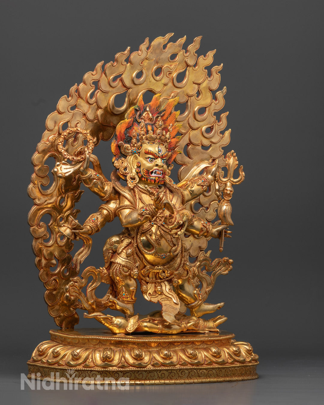 Handmade Six-Armed Mahakala Statue