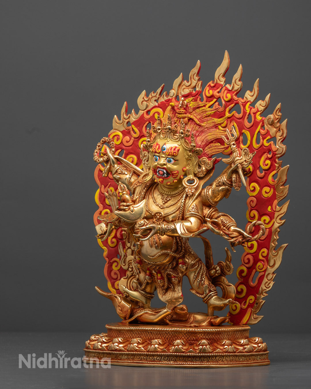 Six-Armed Mahakala Statue | Tibetan Protector Deity