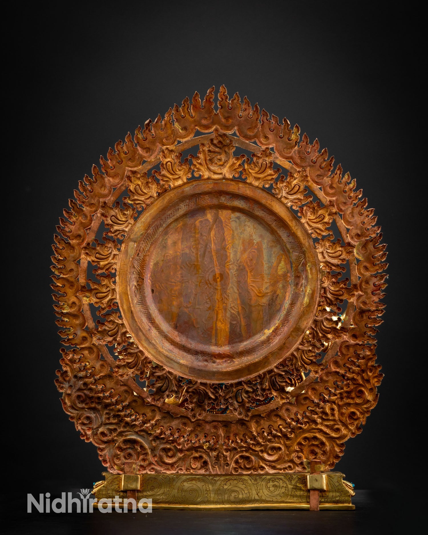 Six-Armed Mahakala | 24K Gold Fire-Gilded Copper Sculpture