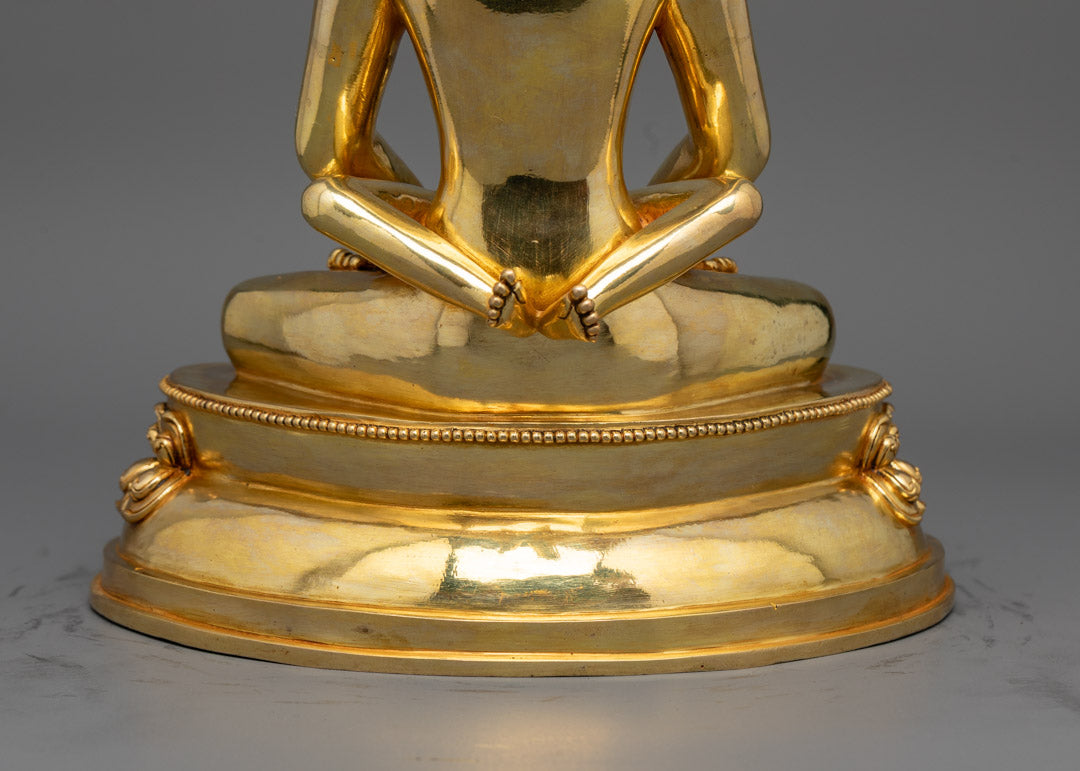 Samantabhadra Buddha Statue | Hand-Carved Gold Gilded Sculpture