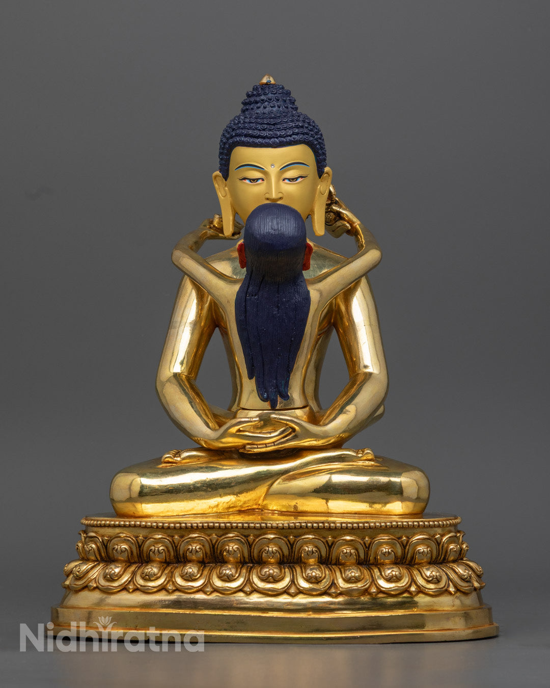 Samantabhadra Buddha Statue | Hand-Carved Gold Gilded Sculpture