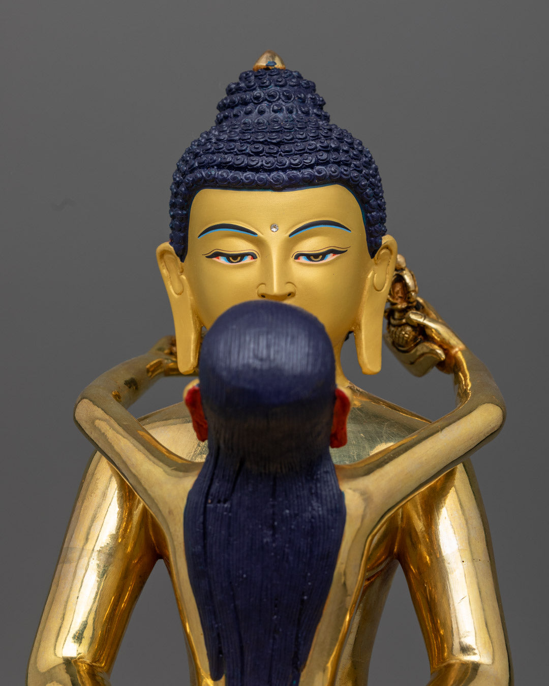 Samantabhadra Buddha Statue | Hand-Carved Gold Gilded Sculpture