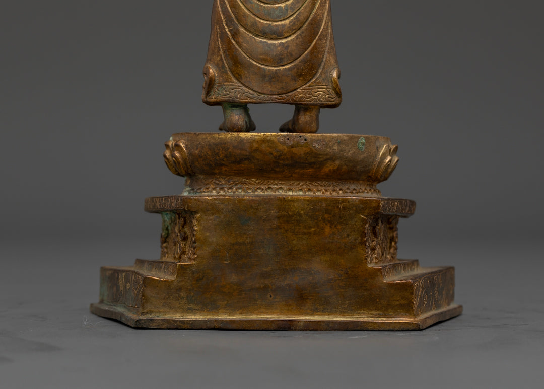 Standing Buddha Shakyamuni : Handmade Buddhist Sculpture