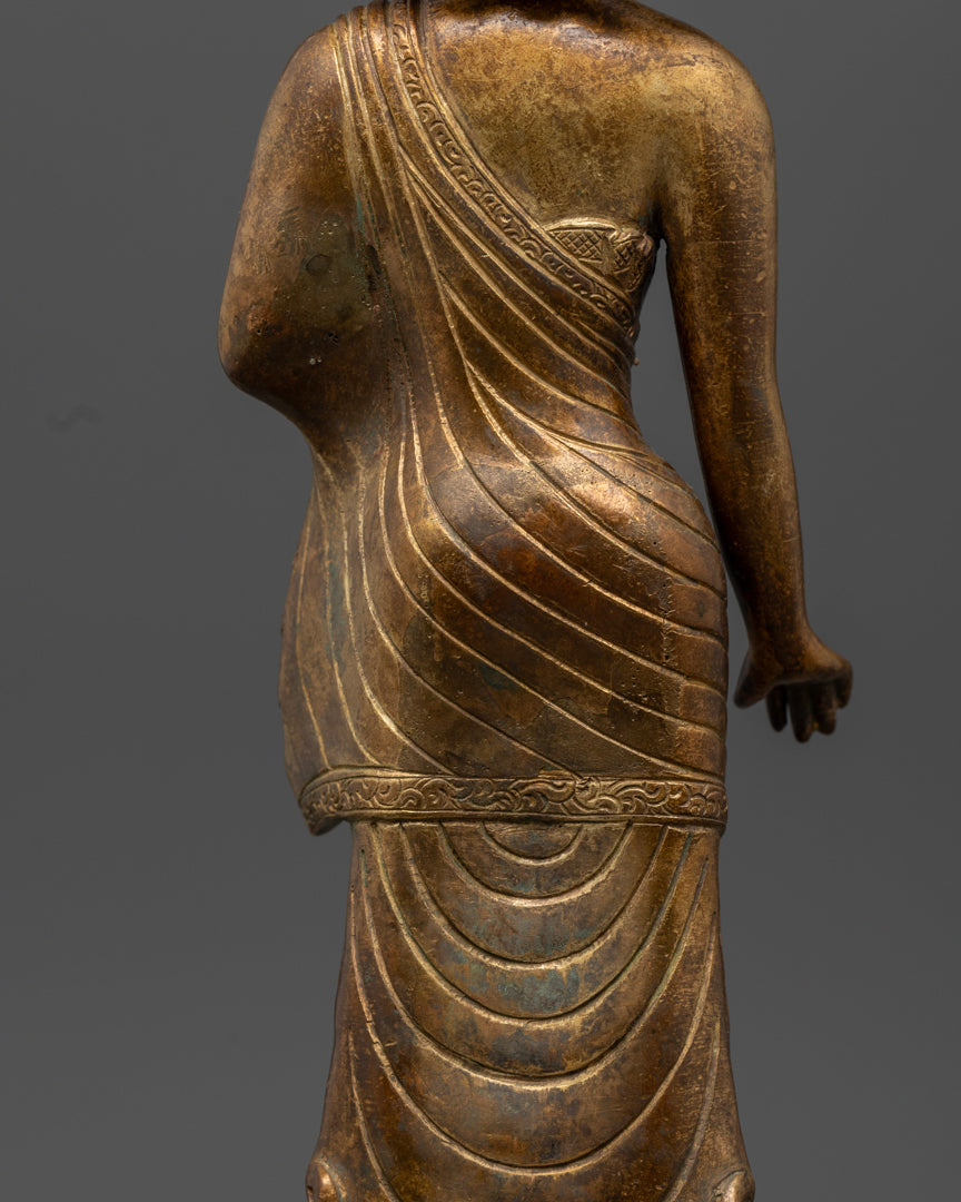 Standing Buddha Shakyamuni : Handmade Buddhist Sculpture