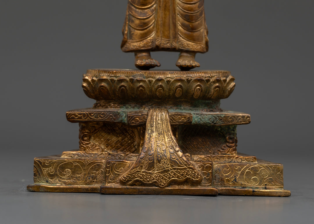 Standing Buddha Shakyamuni : Handmade Buddhist Sculpture