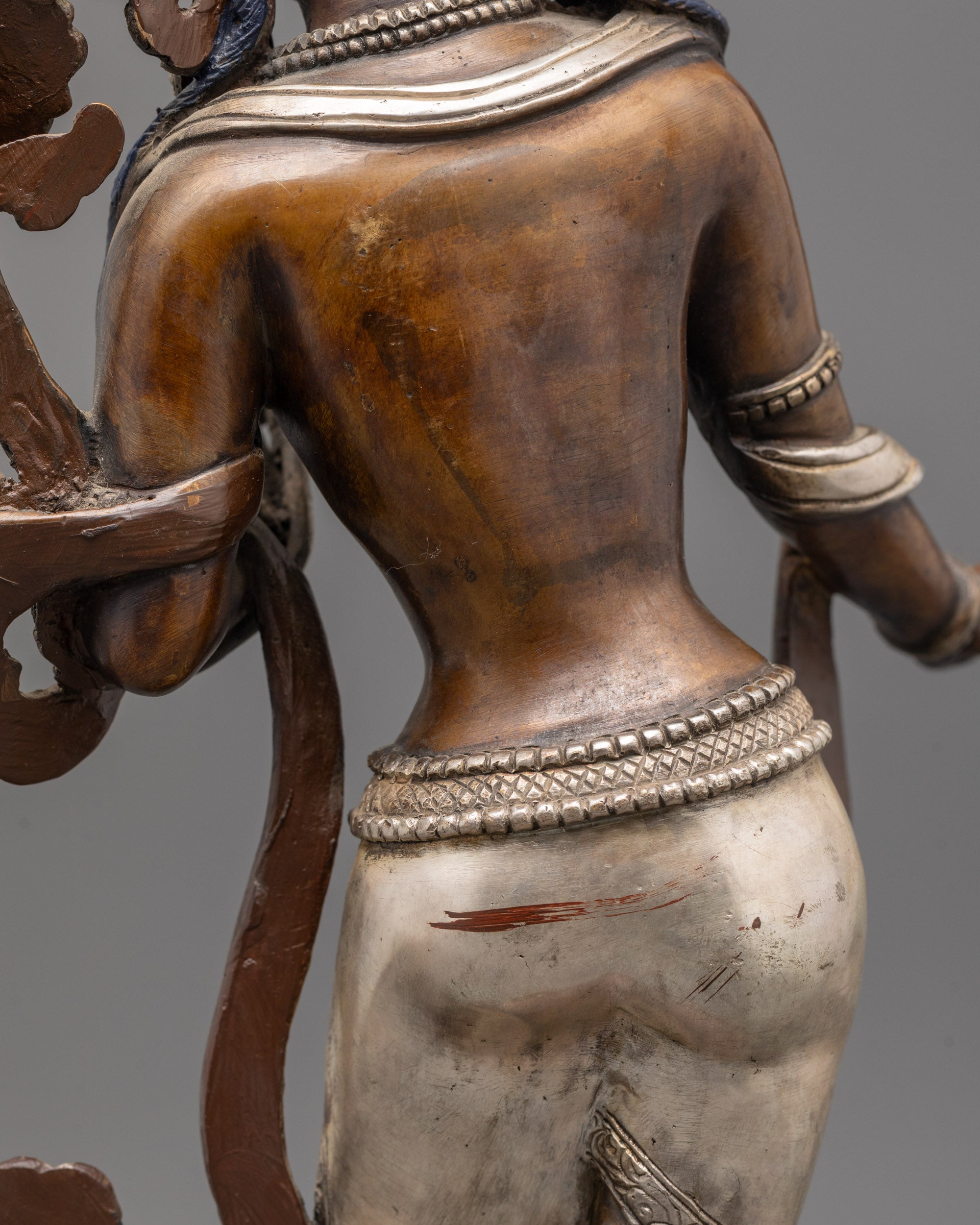 Handcrafted Standing Green Tara Statue | Oxidized Copper Goddess