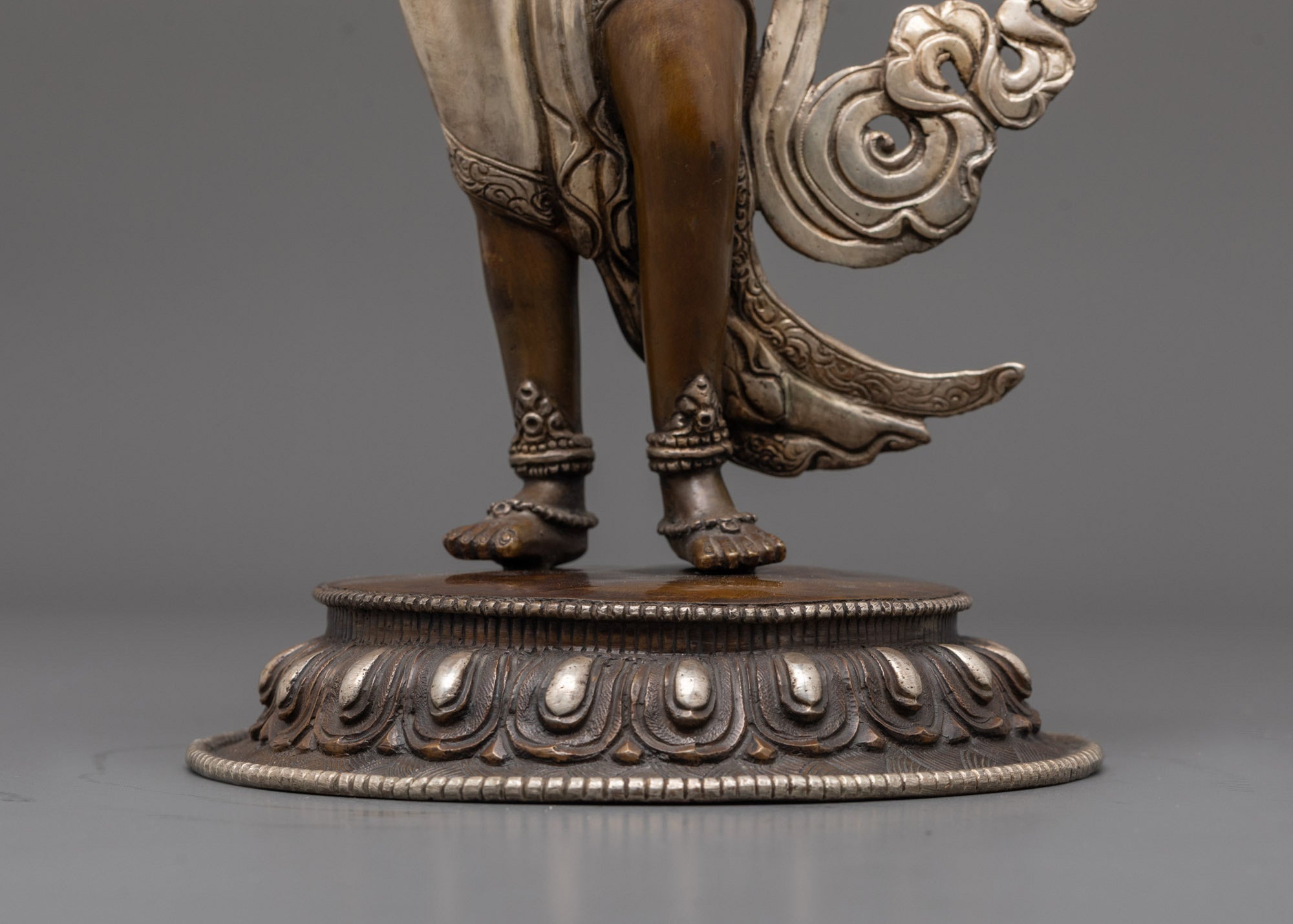 Handcrafted Standing Green Tara Statue | Oxidized Copper Goddess